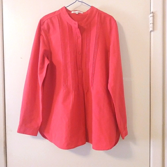 TravelSmith Pintucked Mandarin Collar Tunic, Size Small - Picture 8 of 13